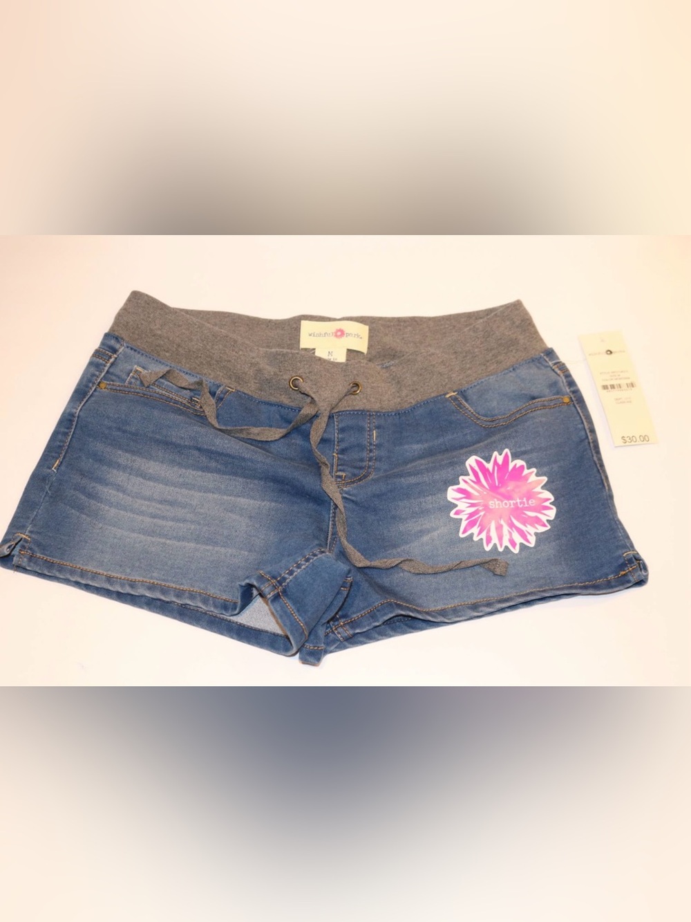 Wishful Park Soft Denim Look Shortie Shorts Medium